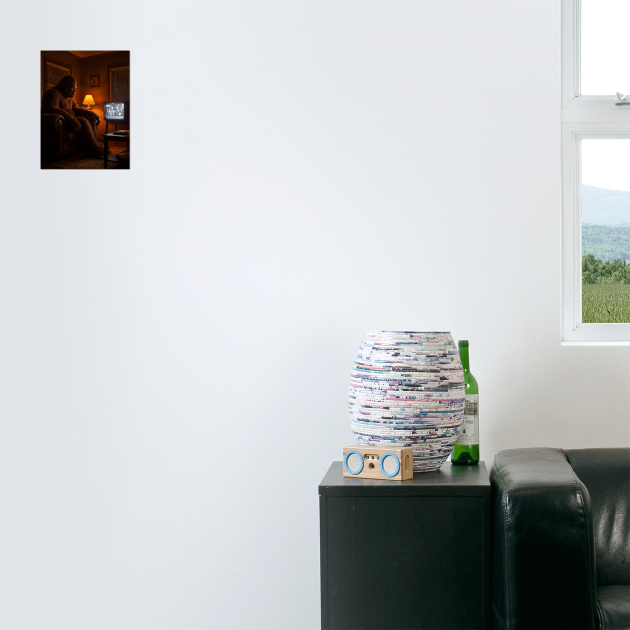 Bigfoot watching TV in his room by Megadorim